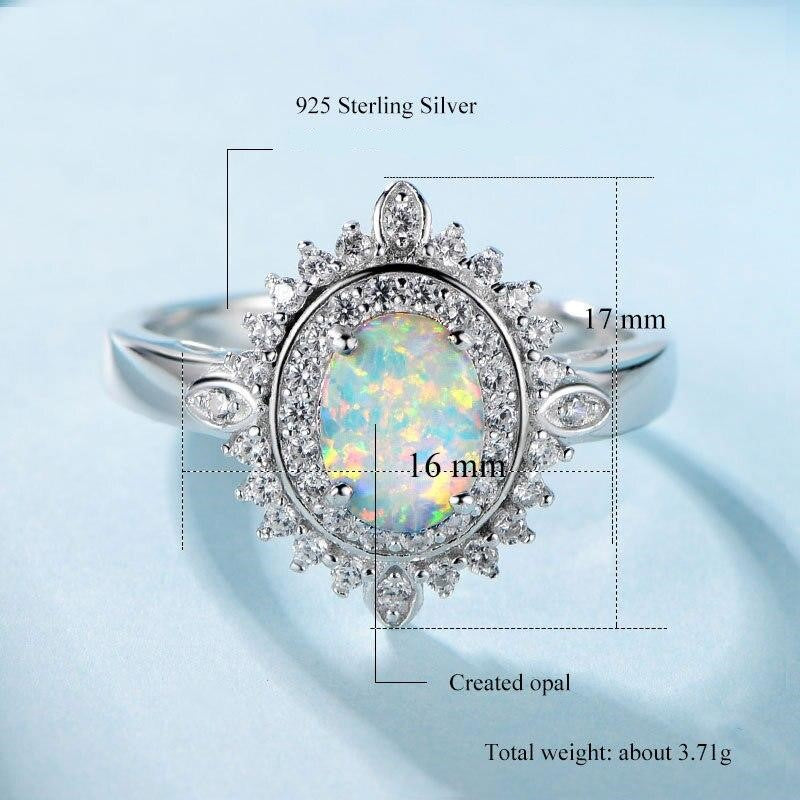 Luxury White Fire Opal Sterling Silver Ring