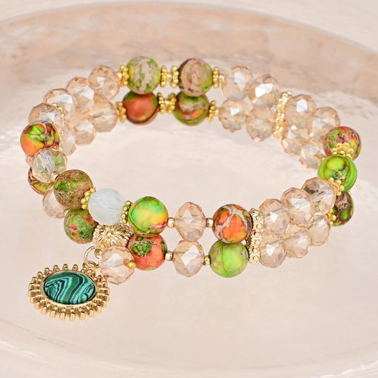 Buntes Armband aus natürlichem Jaspis