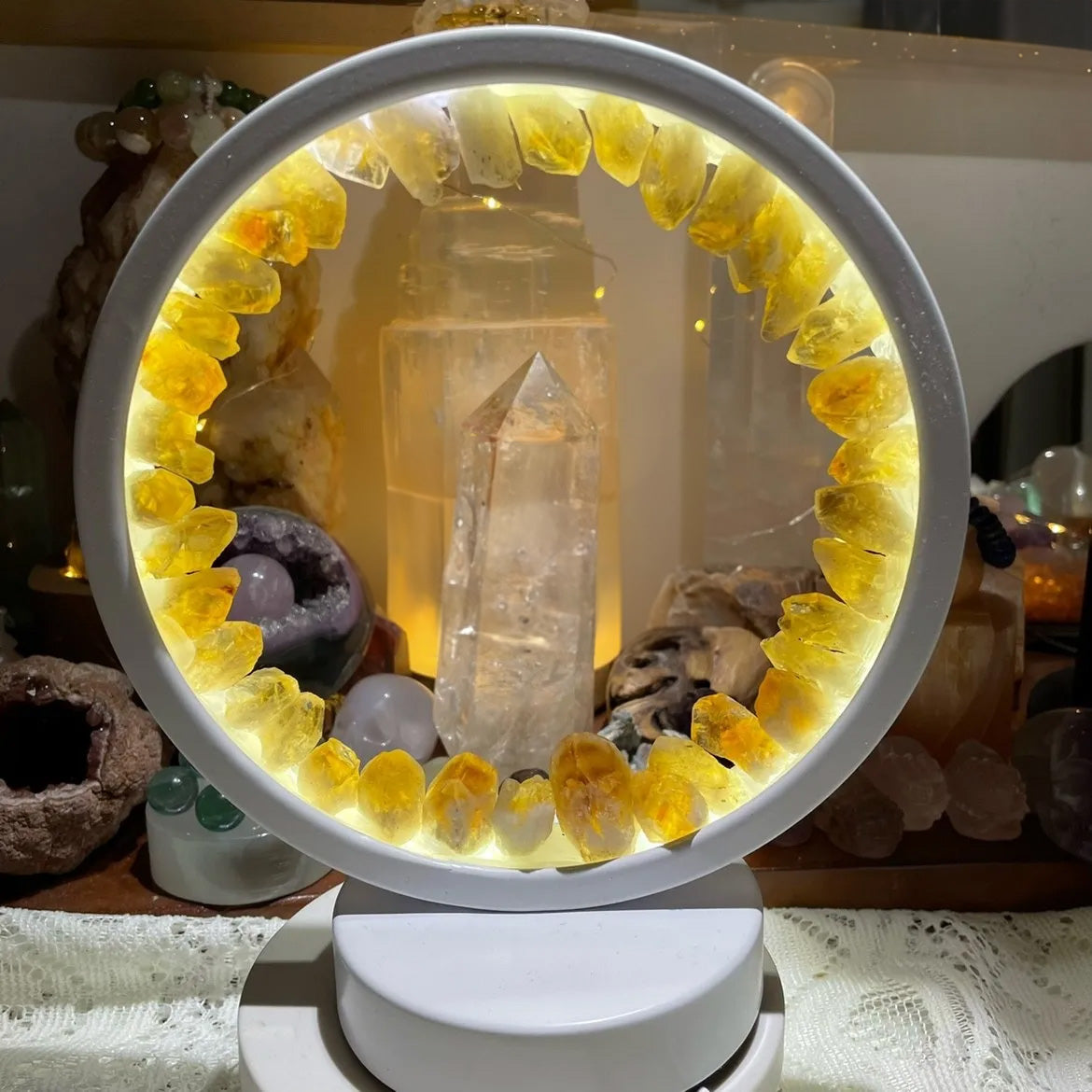 Spiritual Chakra Energy Citrine Lamp