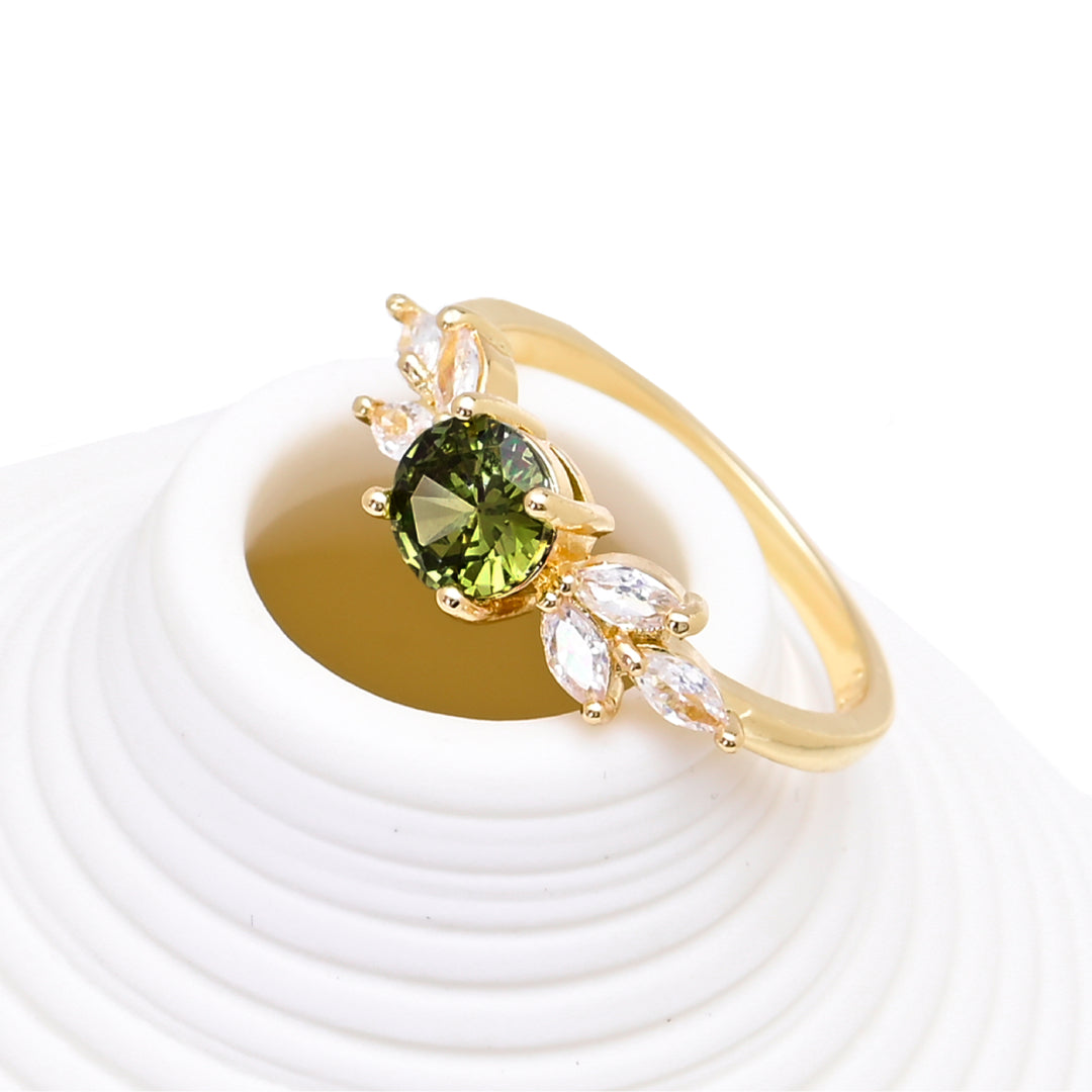 Enchanting White Green Zircon Ring