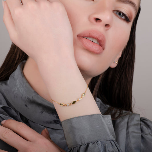 Vivian Grünquarz 24K Gold Armband