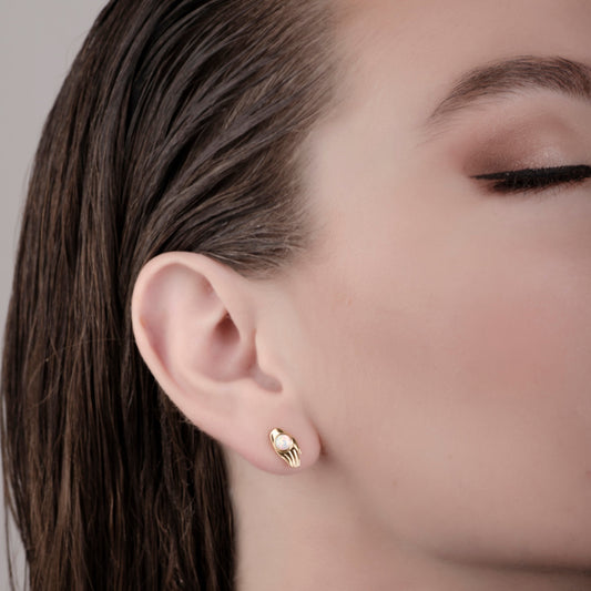 Hamsa Opal 24K Gold Earrings