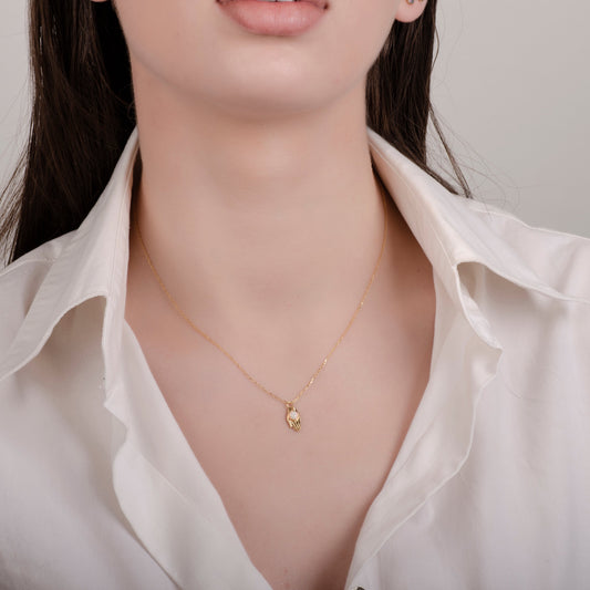 Hamsa Opal 24K Gold Necklace