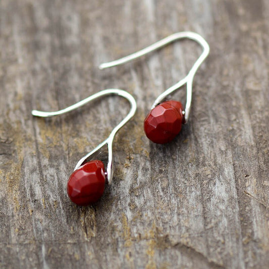 Red Jasper Drop Earrings