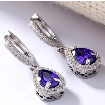 Spiritual Amethyst Drop Earrings