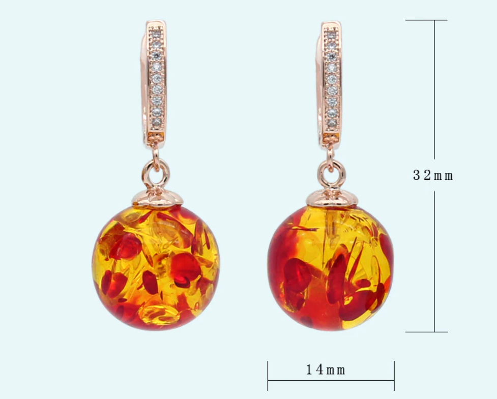 Spiritual Follow the Sun Amber Earrings