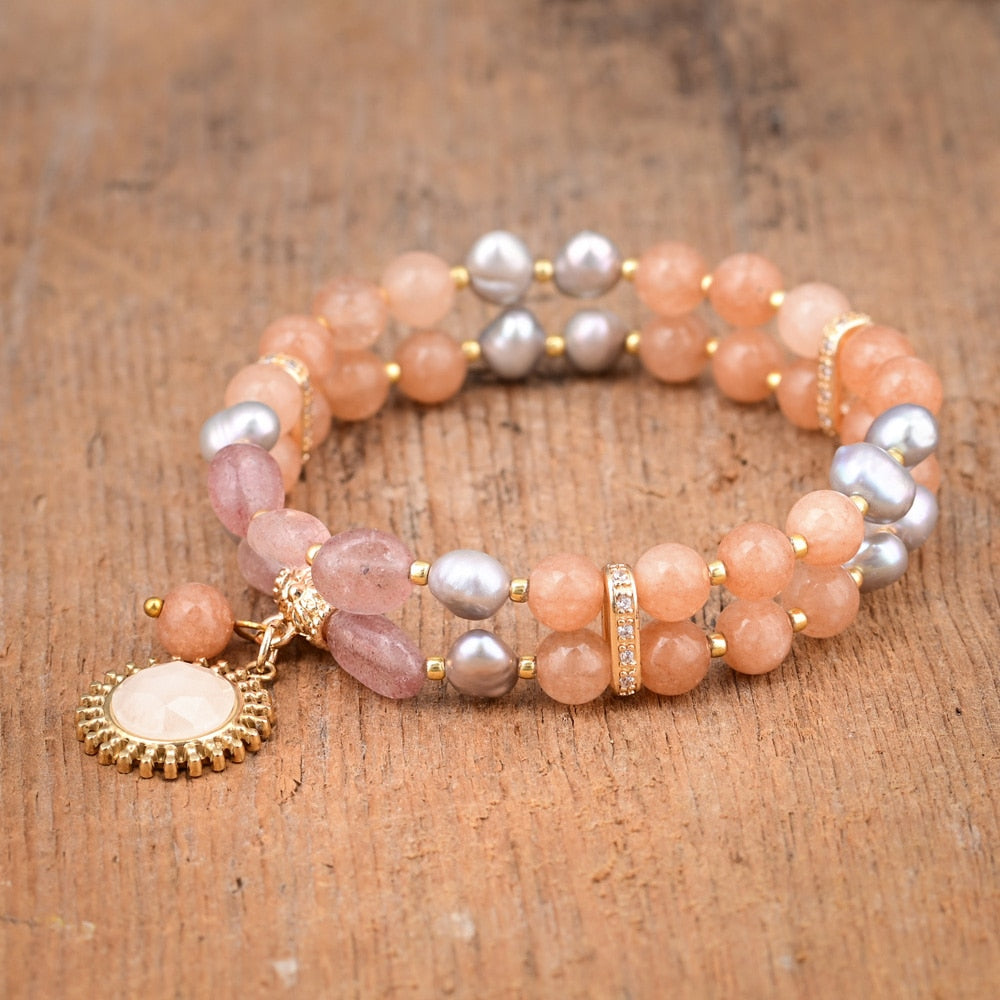 Elegant Strawberry Jade Bracelet