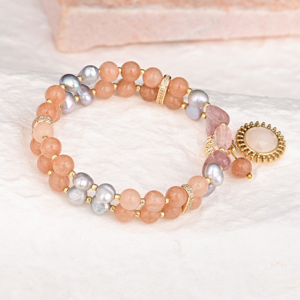 Elegant Strawberry Jade Bracelet