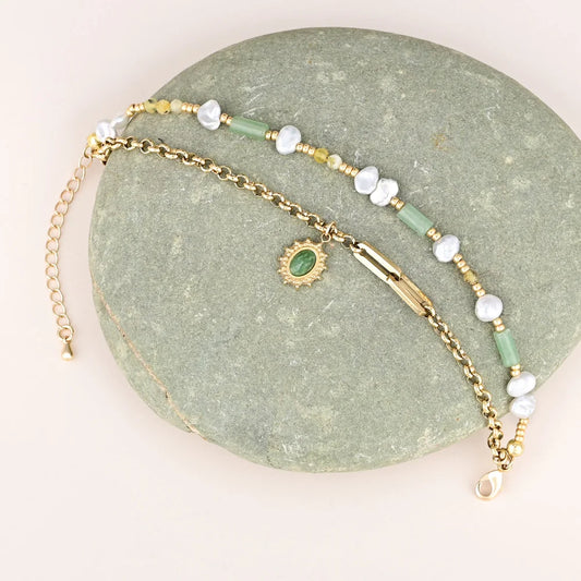 Schickes Armband aus natürlichem grünem Aventurin