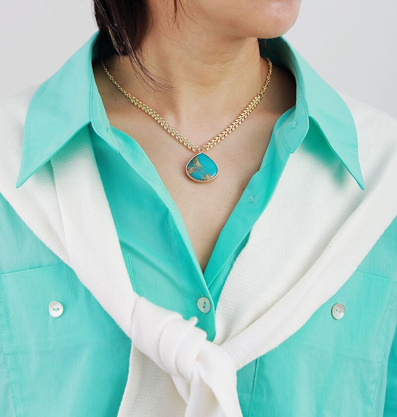 Ocean Jasper Drop Necklace