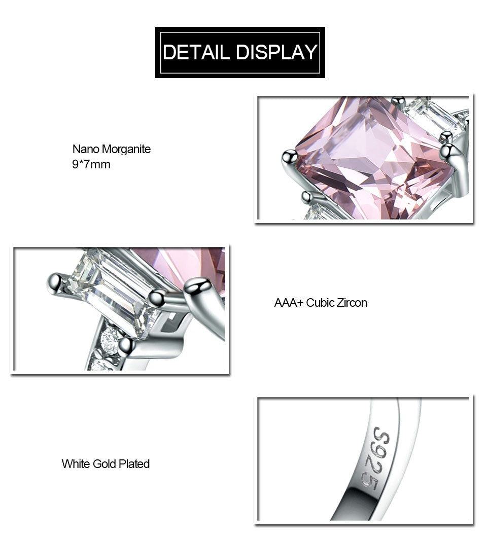 Wunderschöner Morganit Sterling Silber Ring