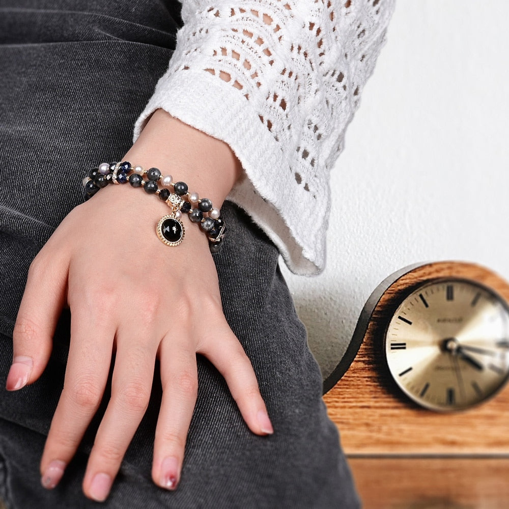 Elegantes Boho Labradorit Armband