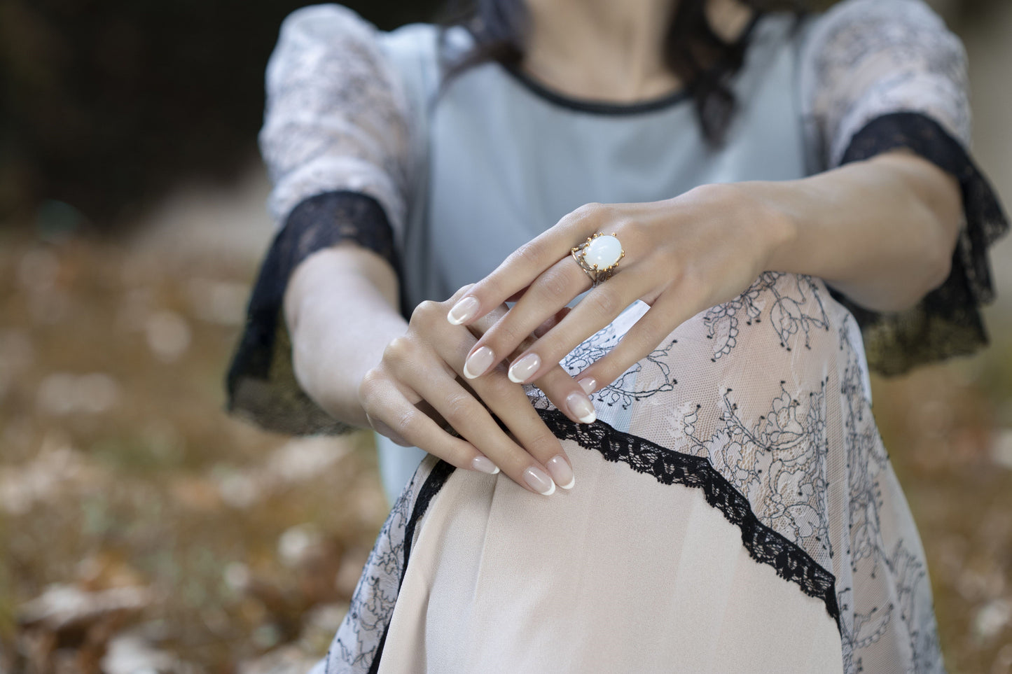 Spiritual Vintage Moonstone Silver Ring