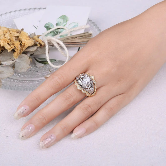 Special Luxury Tree Design Zircon Silver Ring