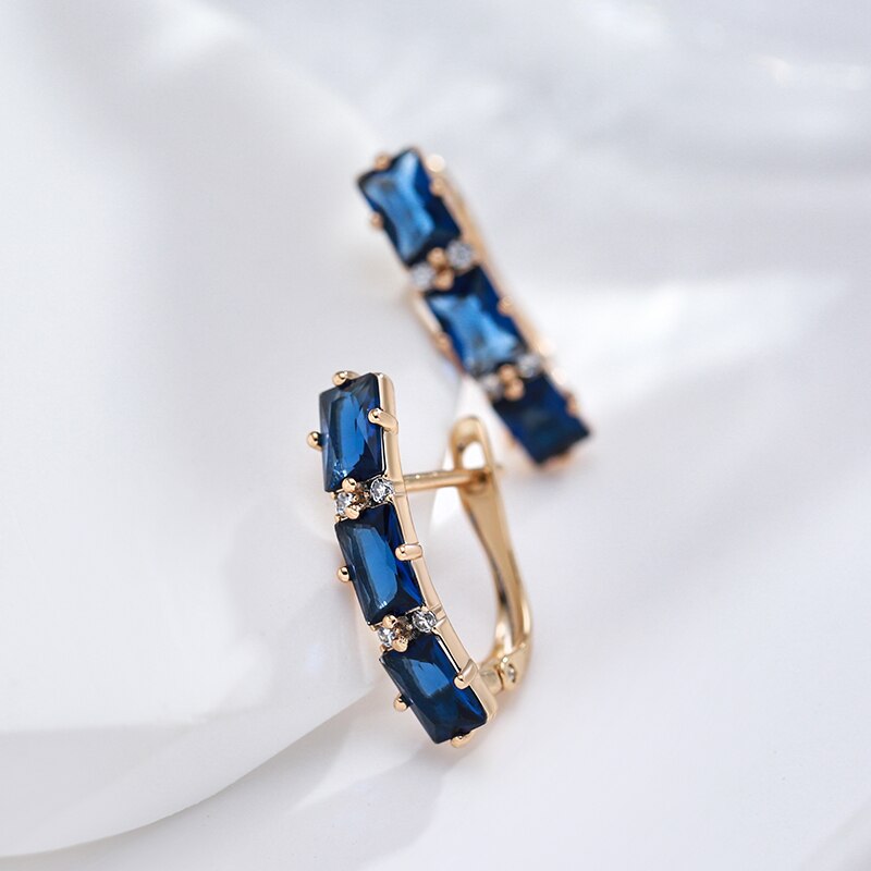 Vintage Sapphire 14K Rose Gold Earrings