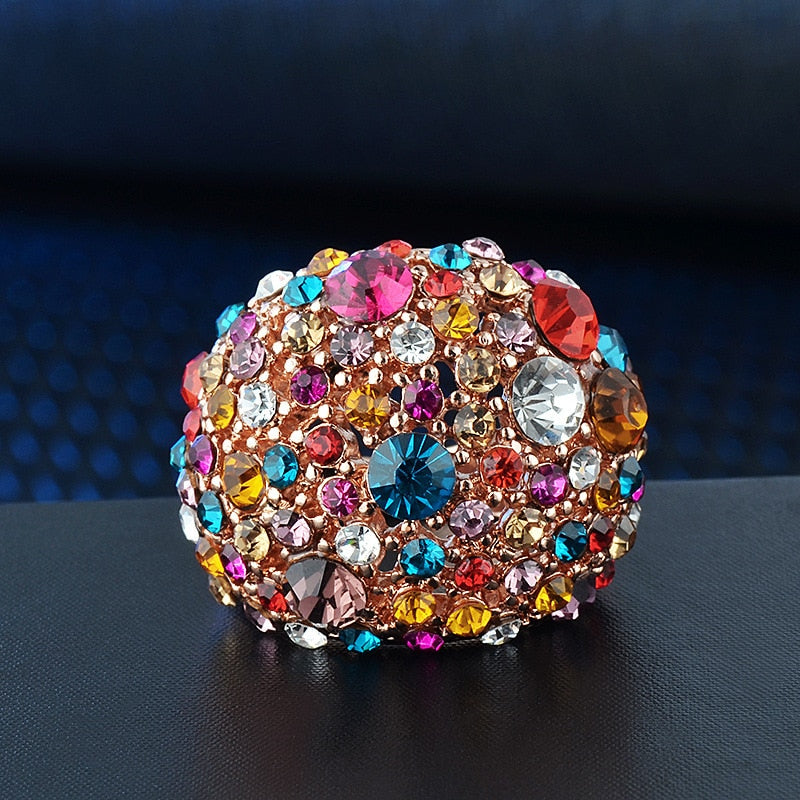 Vintage Chakra Stones 14K Rose Gold Ring