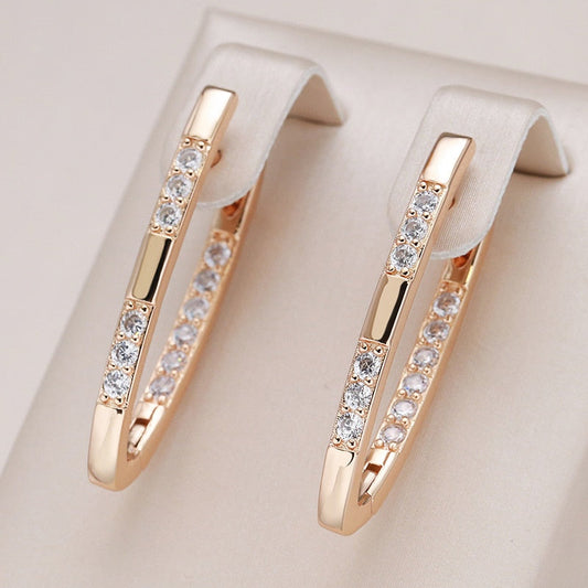 Chic Zircon 14K Rose Gold Plated Earrings