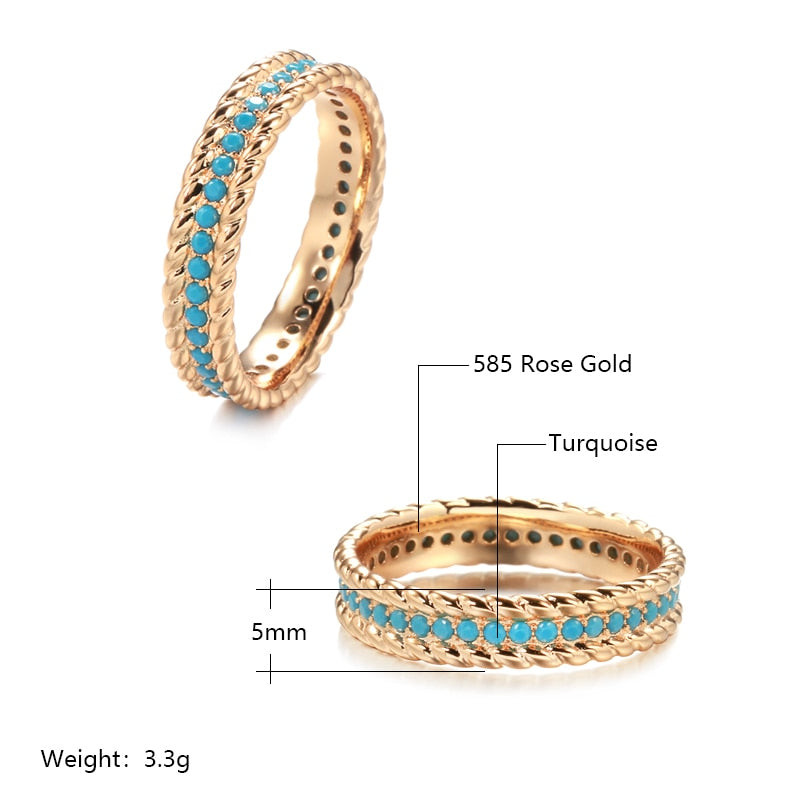 Schicker Türkis 585 Roségold Ring