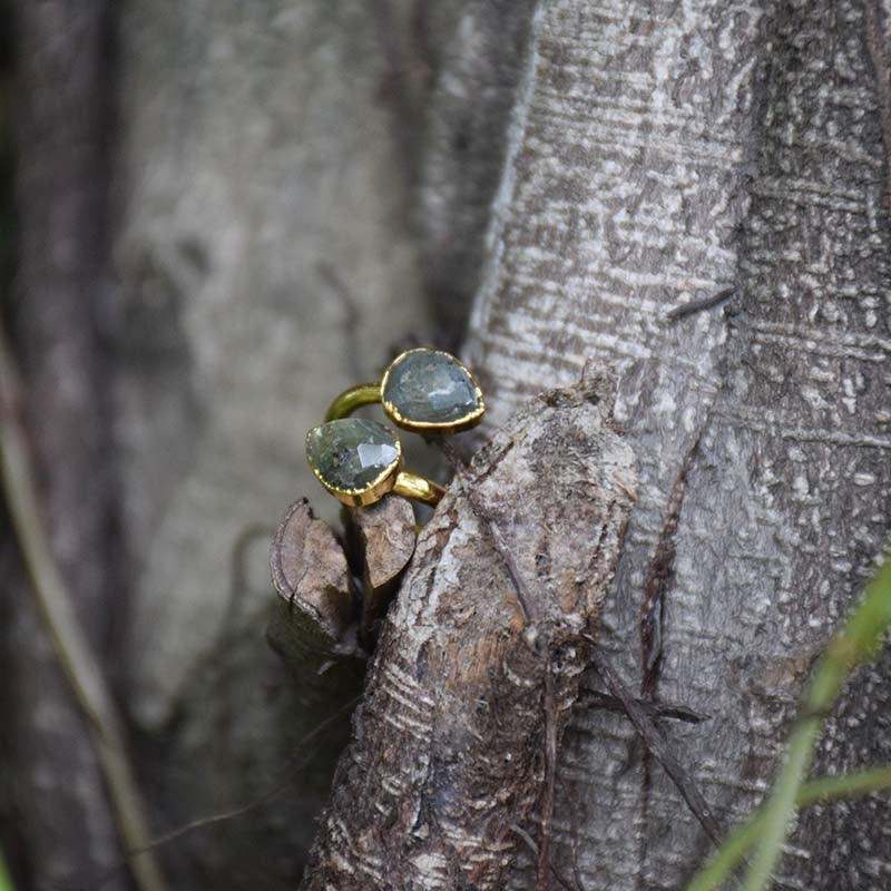 Gold Labradorite Ring