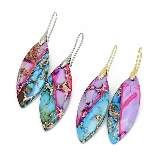 Purple Leaf Jasper Earrings