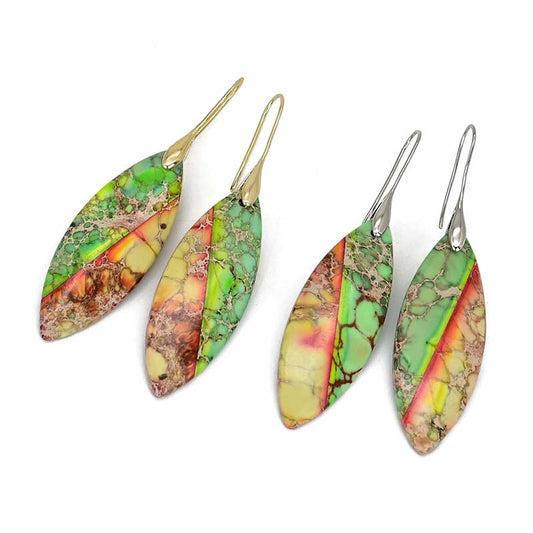 Nile Green Leaf Emperor Earrings
