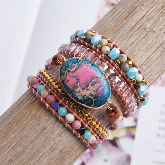 Shiny Emperor Jasper Wrap Bracelet