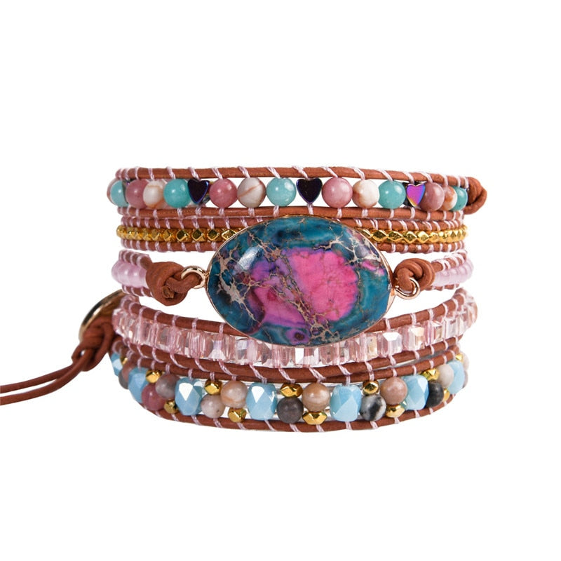 Shiny Emperor Jasper Wrap Bracelet