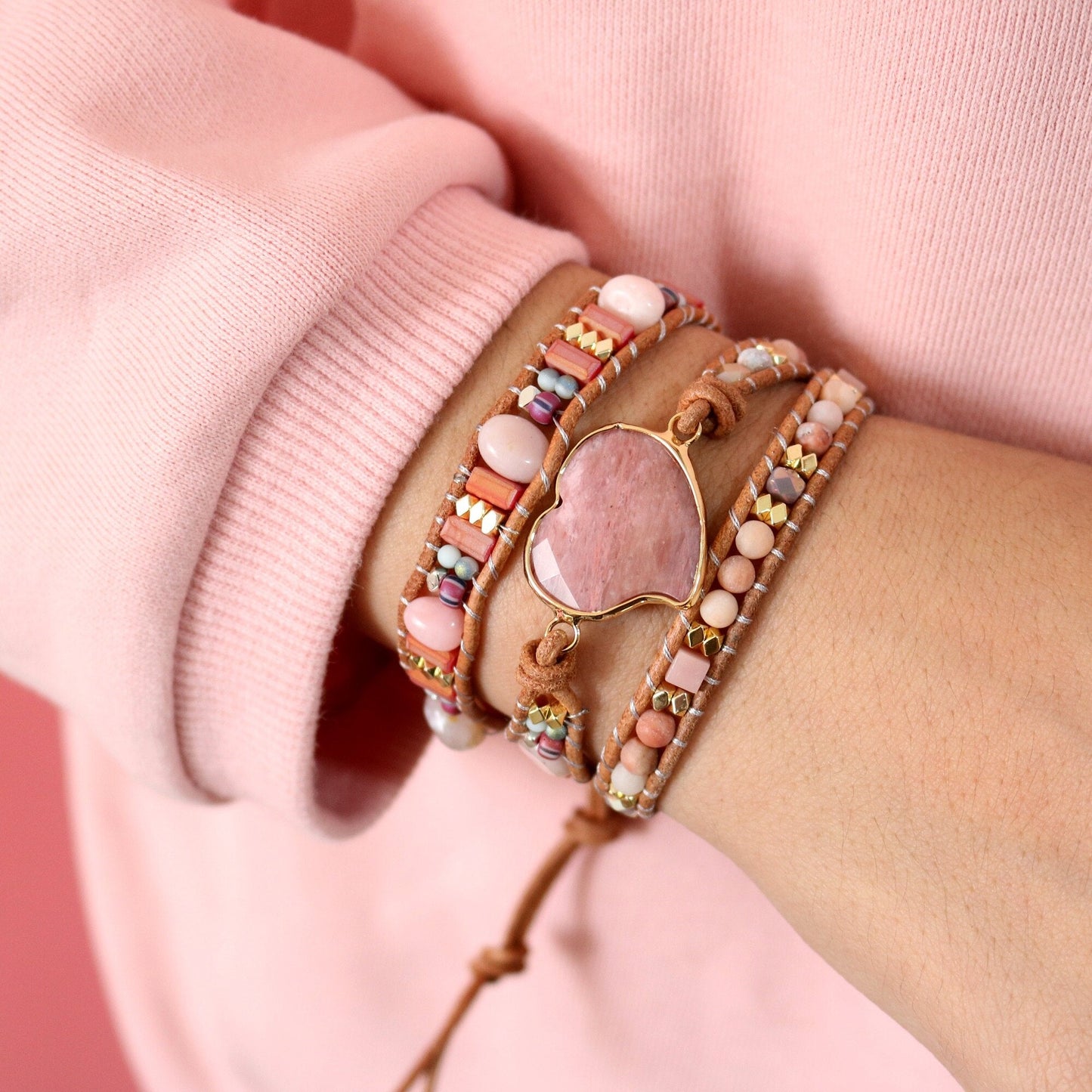 Spiritual Free Spirit Rhodochrosite Bracelet