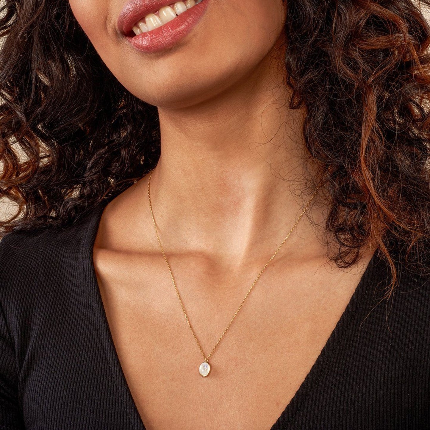 Luminosa Moonstone 24K Gold Necklace