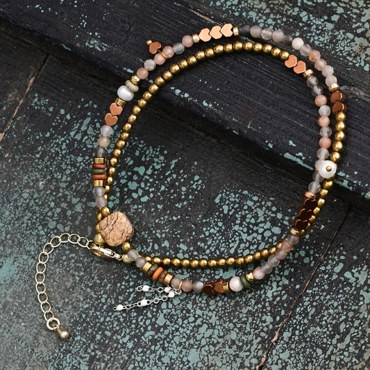 Luxury Natural Picture Stone Necklace