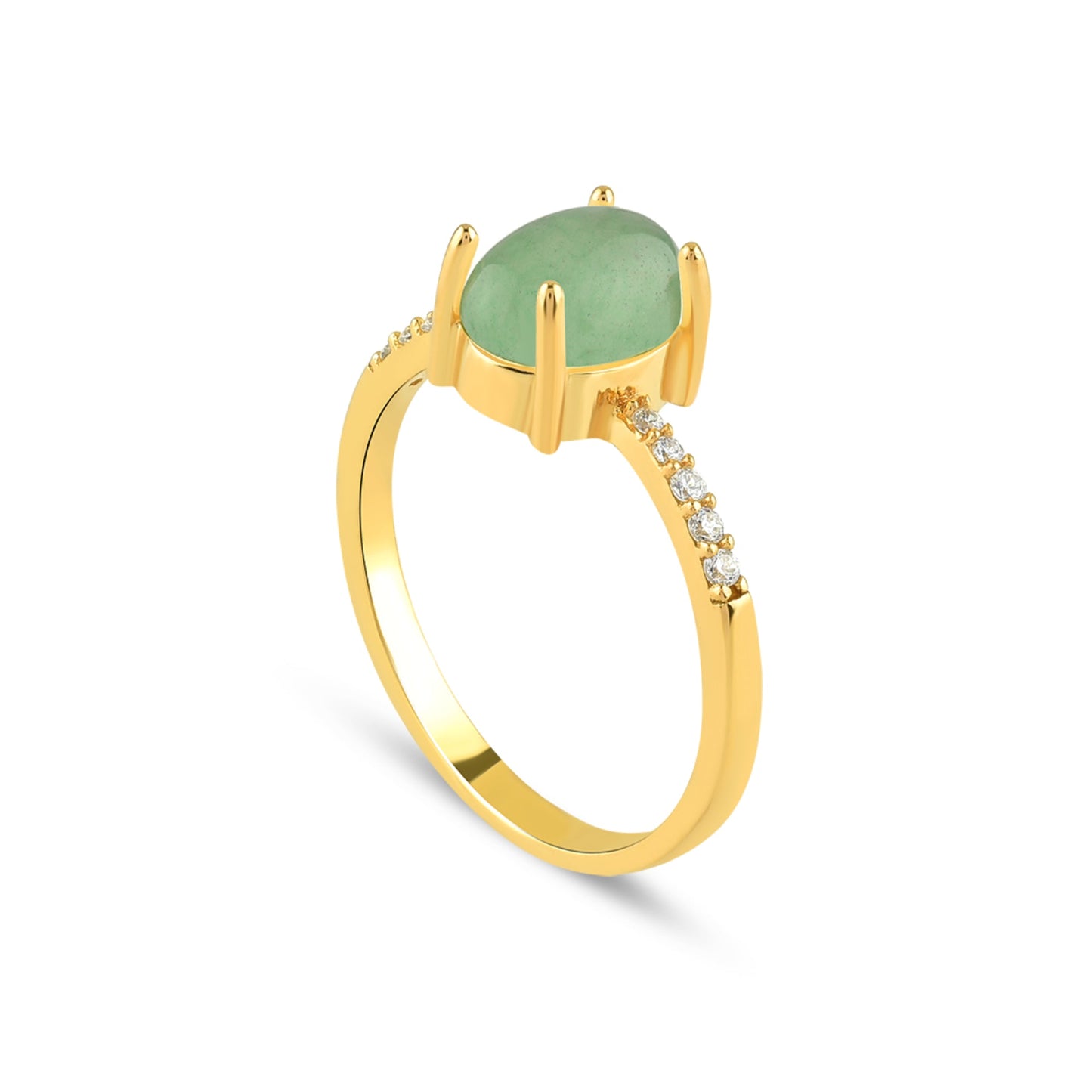 Muschio Aventurine Gold Ring