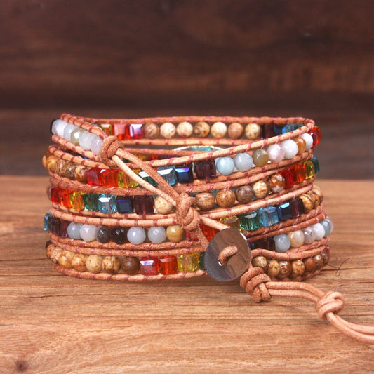 Spirit Rainbow Jasper Wrap Bracelet
