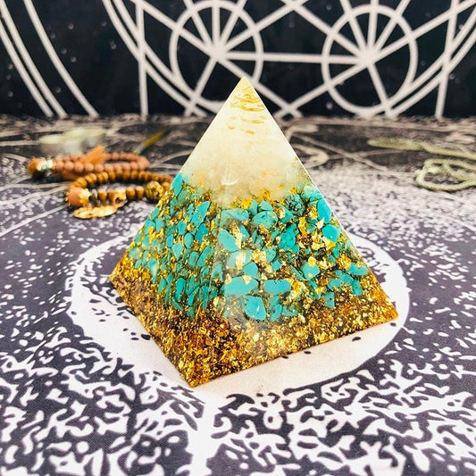 Turquoise Orgone Chakra Pyramid
