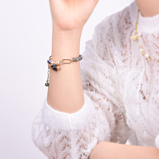 Labradorit-Armband im Boho-Design