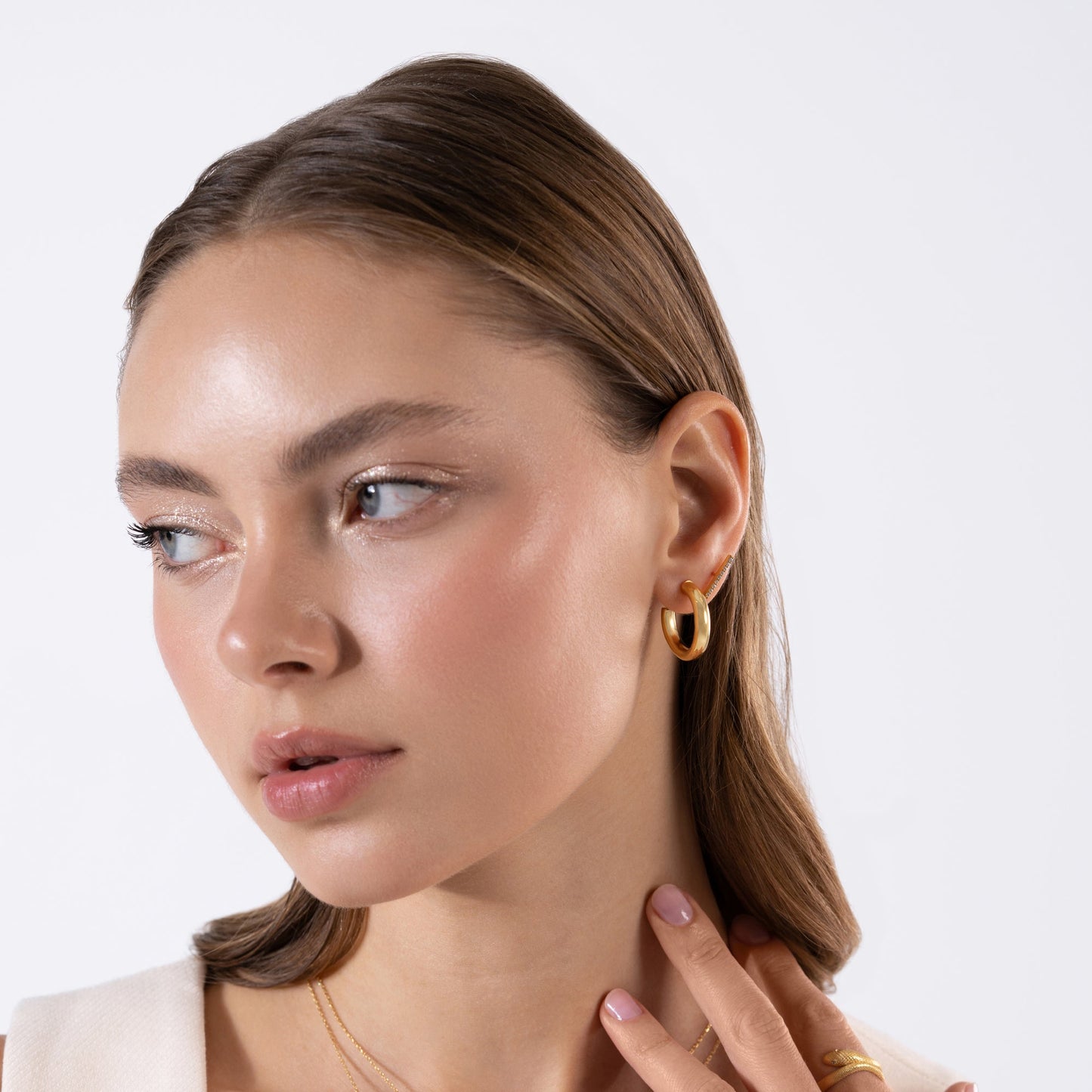 Ohrstecker mit Stab aus 24 Karat Gold Vermeil