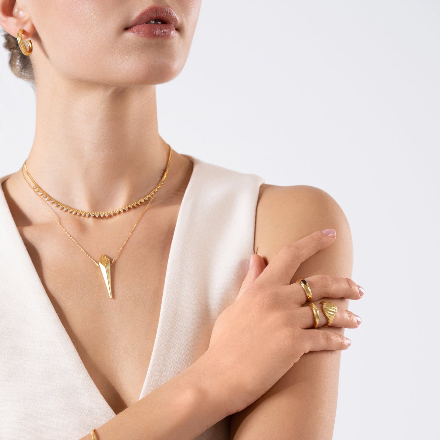 Pyramid Gold Vermeil Necklace