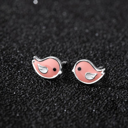 Sweet Birds 925 Sterling Silver Stud Earrings