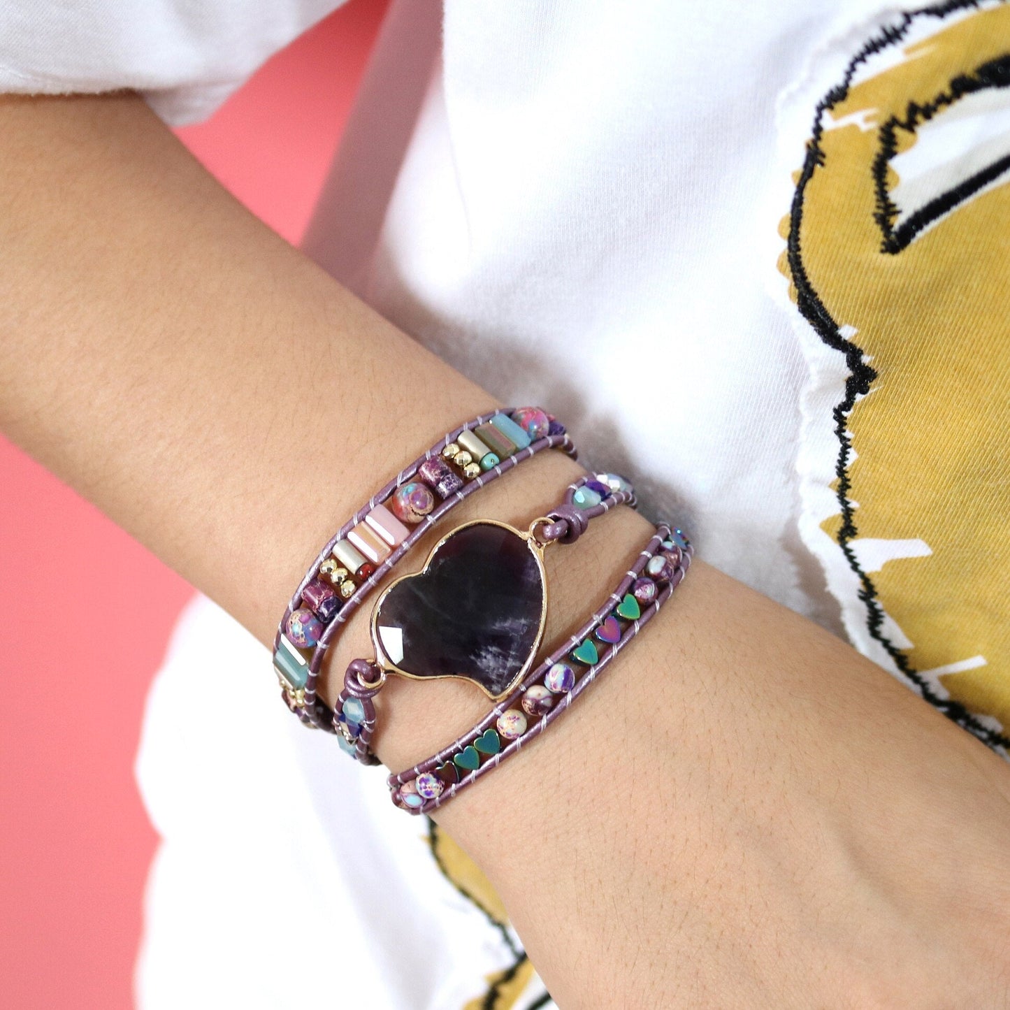 Lovely Amethyst Wrap Bracelet