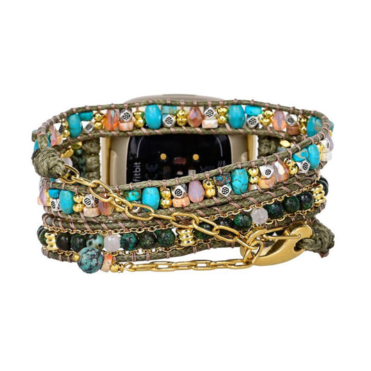 Stylish Turquoise Stone Fitbit Watch Strap