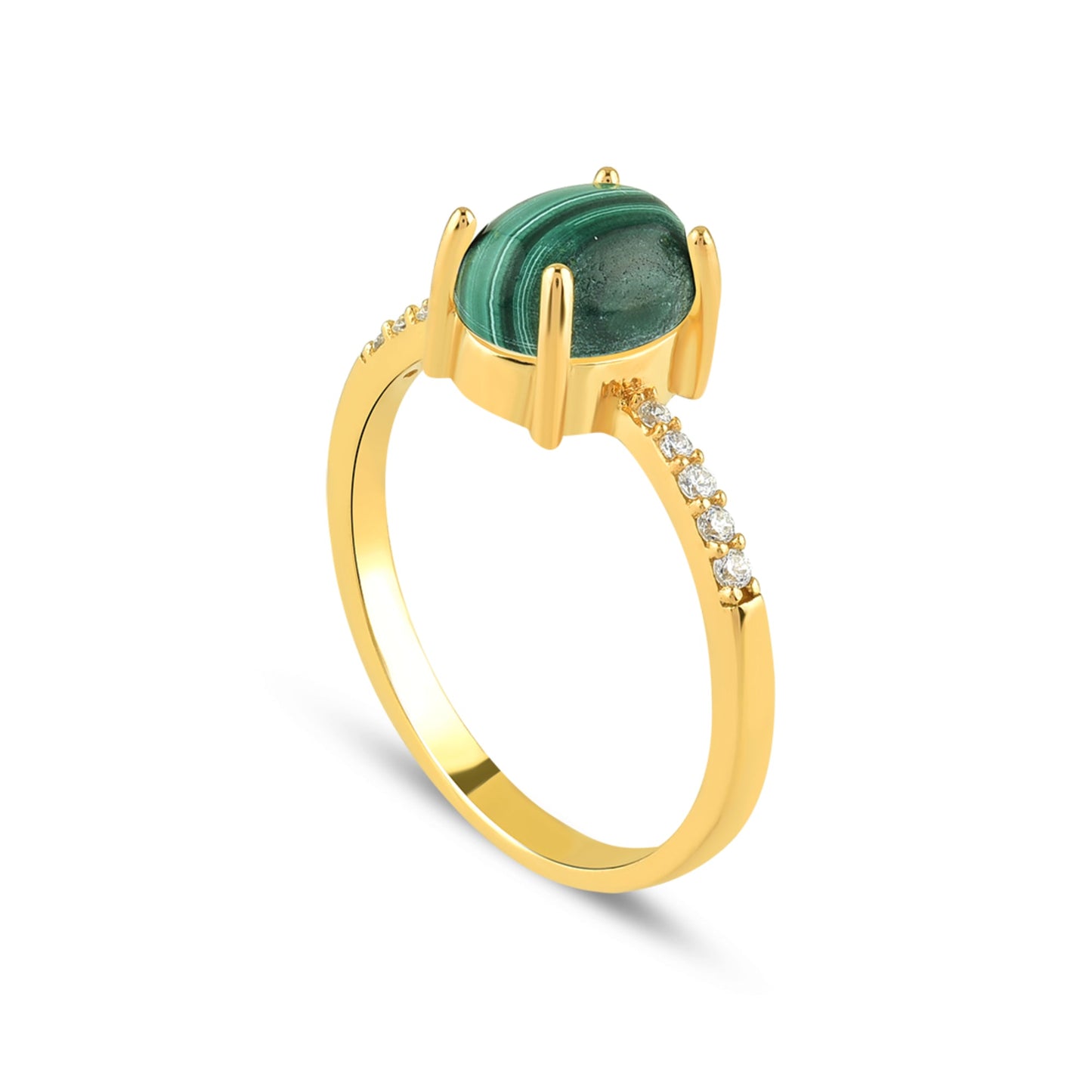 Verde Scuro Malachite Gold Ring
