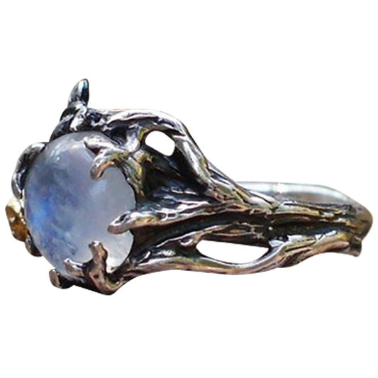 Vintage Natural Moonstone Silver Ring