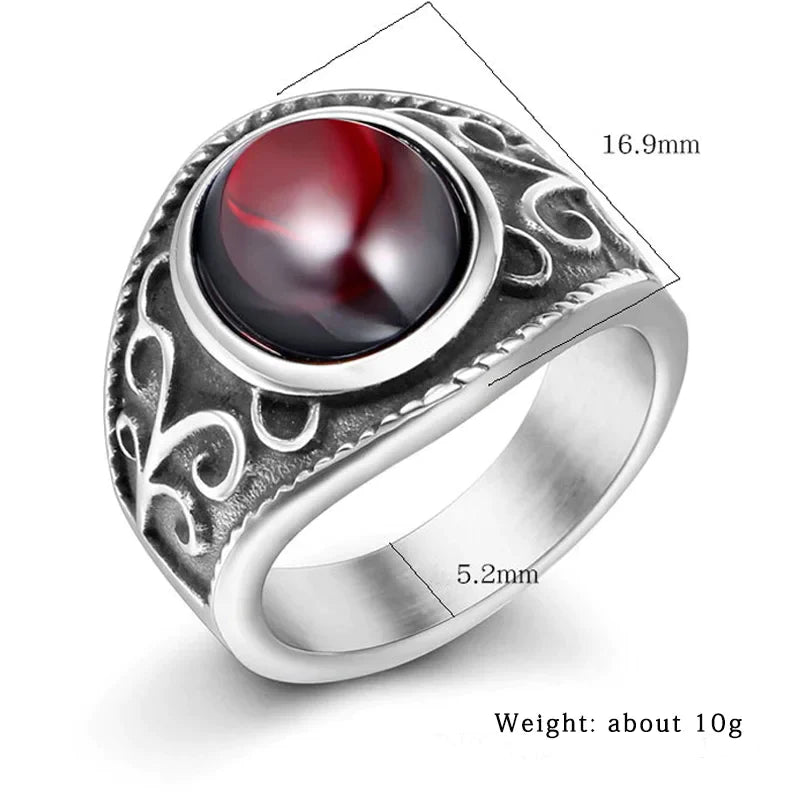 Vintage Eye Garnet Ring