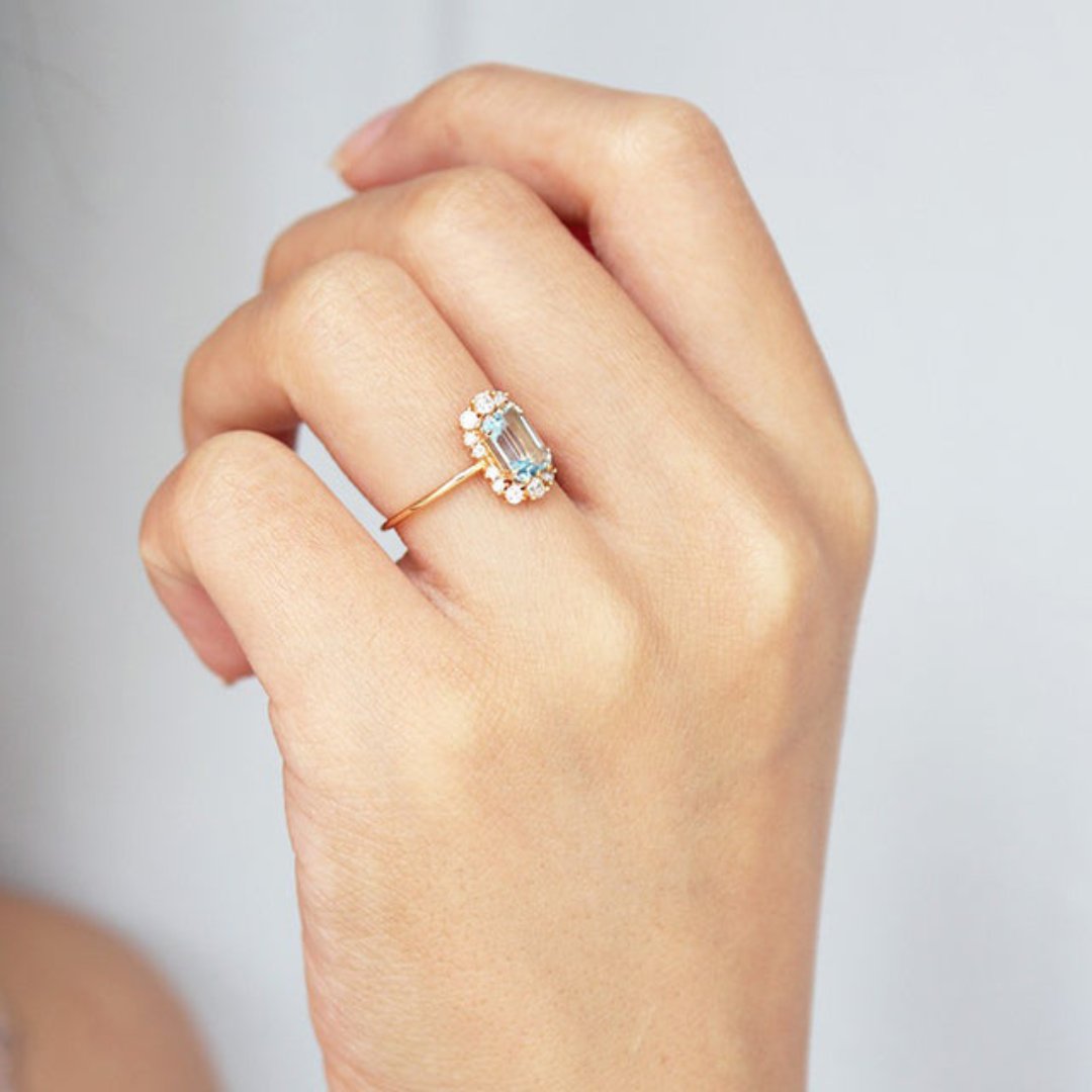 Vintage Blue Topaz Silver Ring