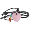 7 Chakra Heart Shape Rose Quartz Necklace