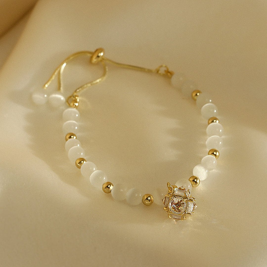 Elegant Opal & Zirconia Charm Bracelet