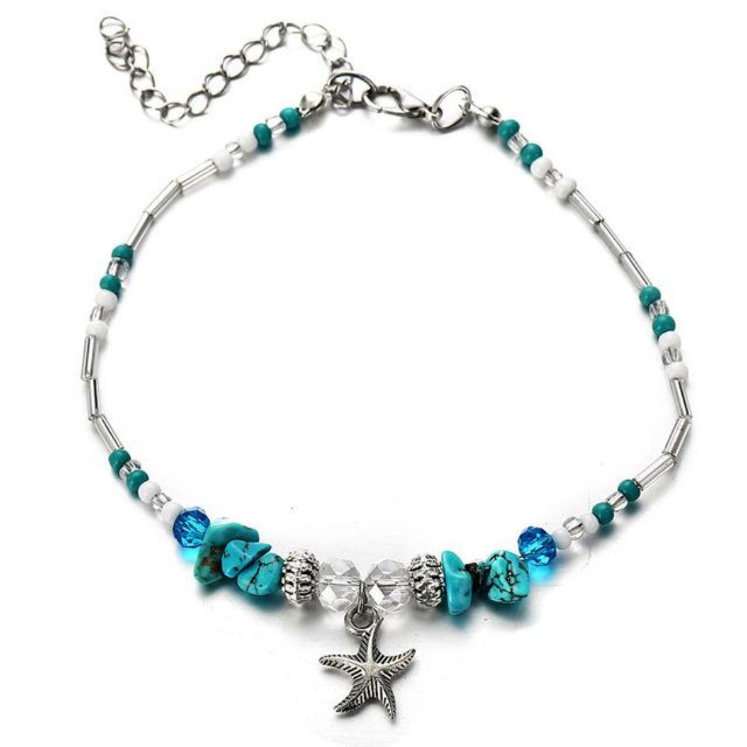 Chic Turquoise Starfish Anklet