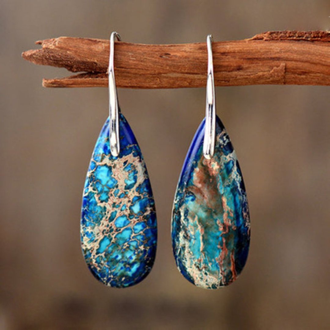 Natural Blue Sea Drop Earrings