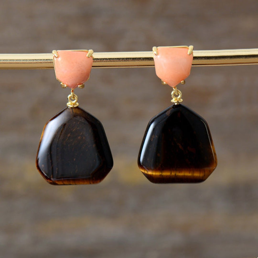 Trend Amethyst & Tiger Eye Earrings