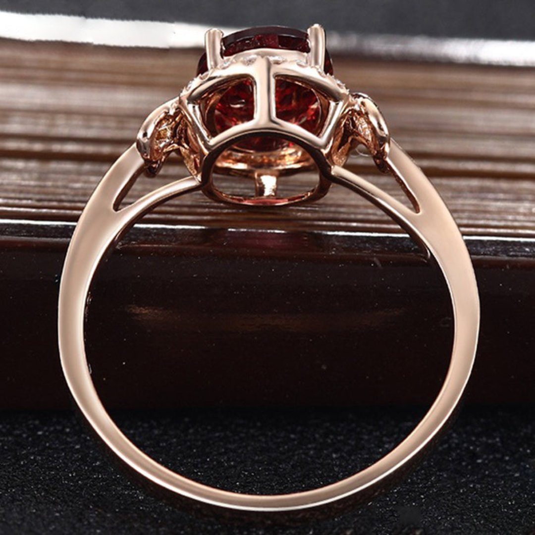 Luxury Garnet & Zircon Sterling Silver Ring