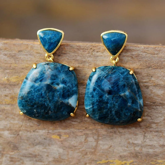 Spiritual Natural Apatite Stud Earrings